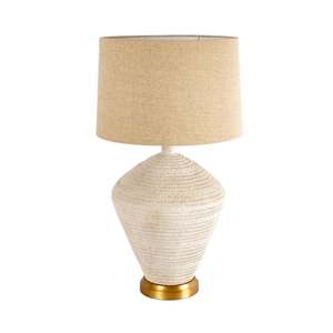 Products: Textured Sandstone Table Lamp & Linen Shade