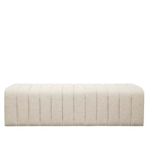 Products: Fluted Fabric Ottoman Bench - Alabaster