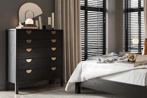 Tallboys: Andes 5 Drawer Tallboy - Ash