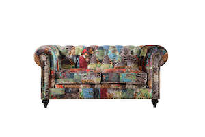 Sofa: Chesterfield High Arm Sofa – Digit Print