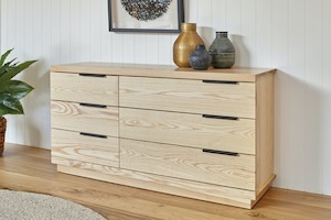 Mckenzie: McKenzie 6 Drawer Large Lowboy - Ash
