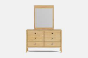 Andes 6 Drawer Dresser & Mirror - Pine