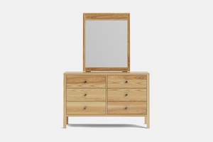 Bedroom Drawers: Andes 6 Drawer Dresser & Mirror - Ash