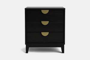 Bedside Tables: Bronte 3 Drawer Bedside Table - Pine