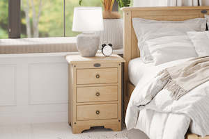 Villager 3 Drawer Bedside Table