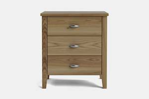 Ivydale Wide 3 Drawer Bedside Table - Ash