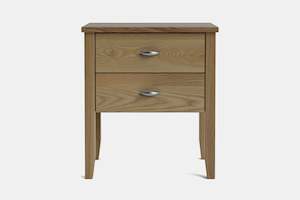 Bedside Tables: Ivydale Wide 2 Drawer Bedside Table - Ash
