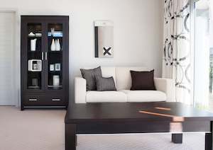 Display Cabinets Shelves: Metro 2 Door Display Cabinet - Pine