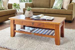 Coffee Tables: Ferngrove Coffee Table with Rack & Drawer