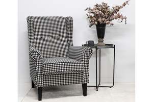 Korver 1 Seat Sofa – Houndstooth Fabric