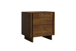Elm Wide 2 Drawer Bedside Table