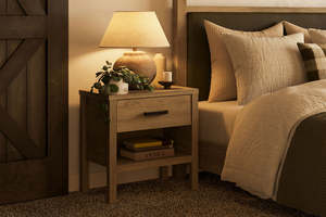 Andes 1 Drawer Bedside Table - Pine