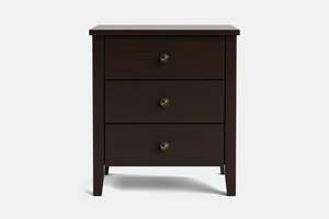 Ivydale: Ivydale Wide 3 Drawer Bedside Table - Pine