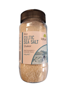 Products: Lotus Celtic Sea Salt 450g - Fine in Shaker - Cocavo