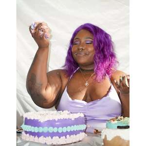 Colourful Human Hair Wigs: Purple Rain Bobbie