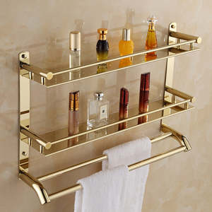 Frontpage: Stainless steel bathroom towel double towel rack