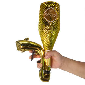 Best Sellers: Zinc Alloy Shark Dolphin Champagne Spray Gun Wine Sprayer Pistol Bottle Beer Dispenser Squirt Gun For Party Nightclub Bar Game