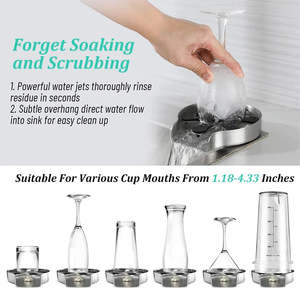 Kitchen Sink Glass Cup Wash Automatic Stainless Steel Pressure Spray  Washer Cup&hellip;