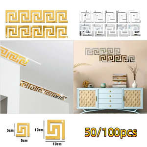 100/50pcs Geometric 3D Mirror Wall Decals - Self Adhesive, Appliances, Furniture&hellip;