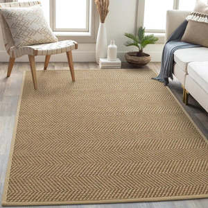 Hand Woven Natural Jute Rug - For Heavy Traffic Areas, Breathable Natural Fiber &hellip;