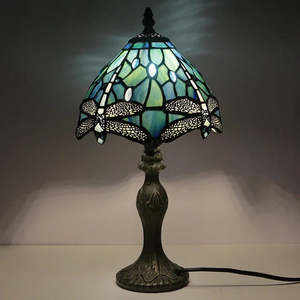 Best Sellers: LIMITED Edition - Vintage "Dragonfly" Tiffany Stained Glass Table Lamp, Resin Base - (Select AU, UK, EU or US Plug)