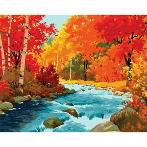 Furniture Living Dining: Forest river DIY Painting By Numbers Acrylic Paint By Numbers HandPainted Oil Painting On Canvas For Home Decor