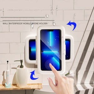 Luxurious Bathroom Organization Waterproof Phone Holder Shelving Racks Towel Rails Shower Caddies Led Toilet Night Light: Shower Phone Box Bathroom Waterproof Phone Case Seal Protection Touch Screen Mobile Phone Holder For Kitchen Handsfree Gadget
