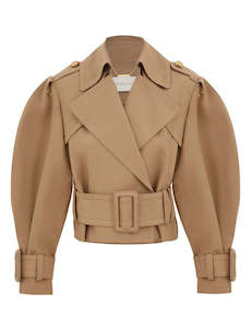 CRUSH CROPPED TRENCH COAT