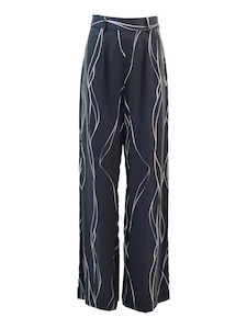 Taania Pant Wide Leg (White Wave)