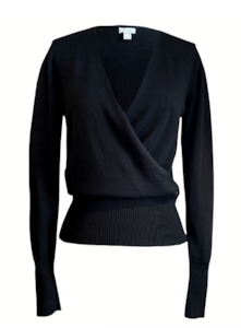 Wrap Knit Top (Black)