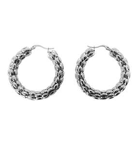 Coco Hoop Earrings Large (Silver)