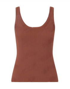 Rib Scoop Neck Tank (Caramel)