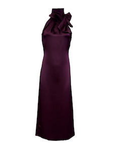 Inthewindow: Bow Halter Midi Dress (Mulberry) Limited Edition