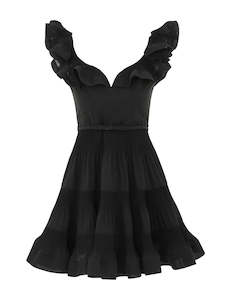 Pleated Frill Mini Dress