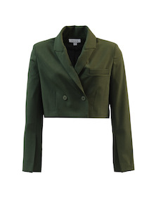Celia Split Blazer-Khaki