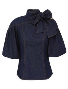 Denim Fitted Blouse