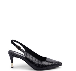 Kathryn Wilson: Estelle Slingback (Black Croc)
