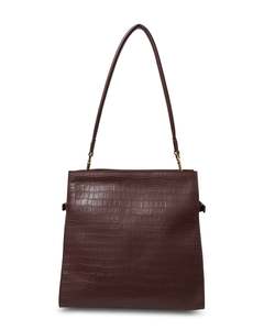 BEATRICE SHOULDER BAG (ESPRESSO CROC)