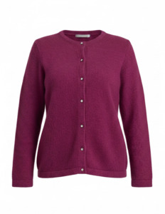 Button Crystal Cardigan (Magenta)