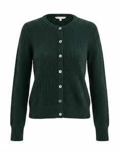 Button Cardigan (Green Texture)