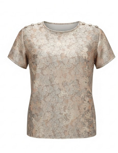 Button Tee (Peach Posy)