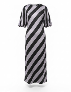 Olivia Dress (Black/Lilac Stripe)
