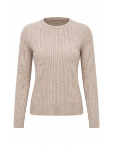 Tops 1: Crew Neck Cable Jumper (Sand Texture)