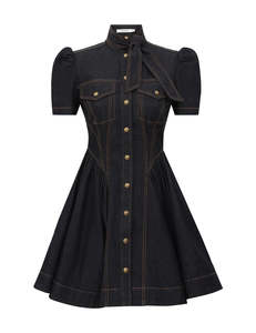 ZIMMERMANN Denim Corset Mini Dress