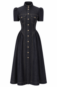 Dresses: Denim Corset Midi Dress