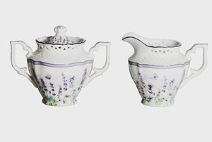 Sugar Bowl & Creamer Jugs: Sugar & Creamer Set - Lavender Farm PNC