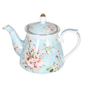 Teapots & More: Peach Blossom - Blue Teapot 1 L