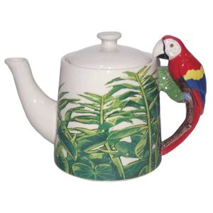 Ceramic & Porcelain Teapots: Dokota Macaw Teapot