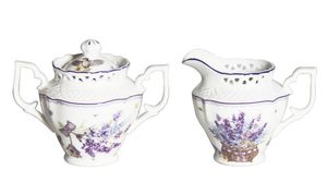 Sugar Bowl & Creamer Jugs: Sugar & Creamer Set - Vintage Lavender Farm PNC