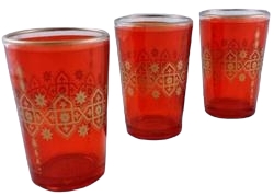Moroccan Glass - Orange & Gold